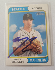Matt Brash Signed 2023 Topps Heritage Baseball Card Mariners #26