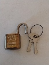1 Rare Genuine Brass Made in USA Rustproof Mini Small Padlocks w/Keys Vintage