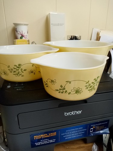 Vintage Pyrex SHENANDOAH 1, 1.5 & 2.5 Quart Casserole Dishes