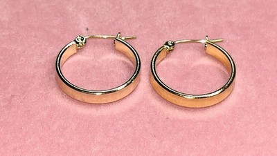 Paar NEUE Creolen Huggie Ohrringe 22K Gold Filled unbeschriftet getestet