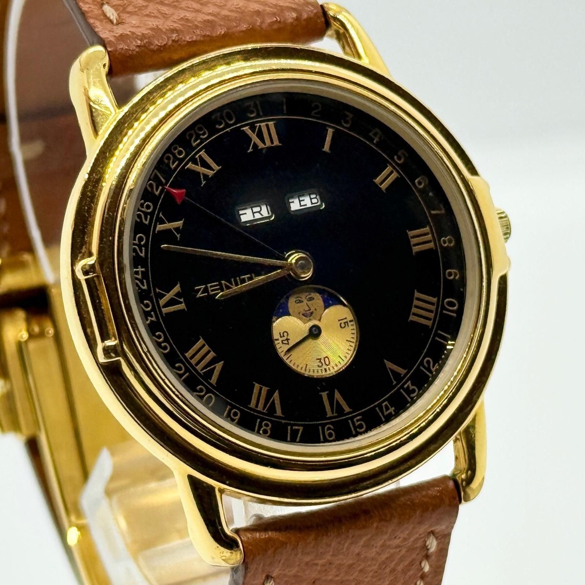 ZENITH Moon Phase Triple Calendar 27.0140.392 Black Quartz Watch