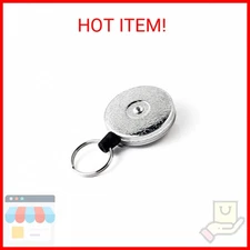 KEY-BAK Original SD Retractable Keychain, 36" Retractable Cord, Chrome Front, St