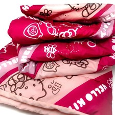 Sanrio Hello Kitty Twin Comforter Pink Bedding 2010 Kitty Cat on Phone Reading