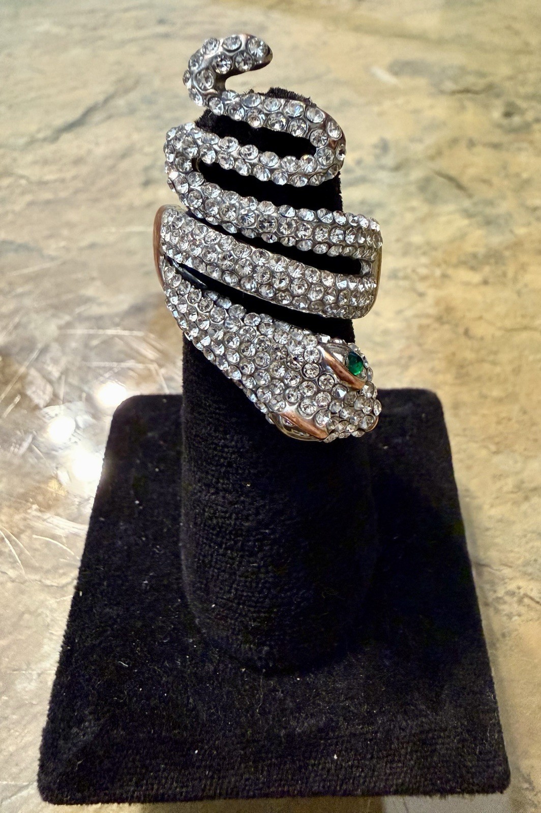 Silvertone Snake Ring - Size 6 - Adjustable - image 3