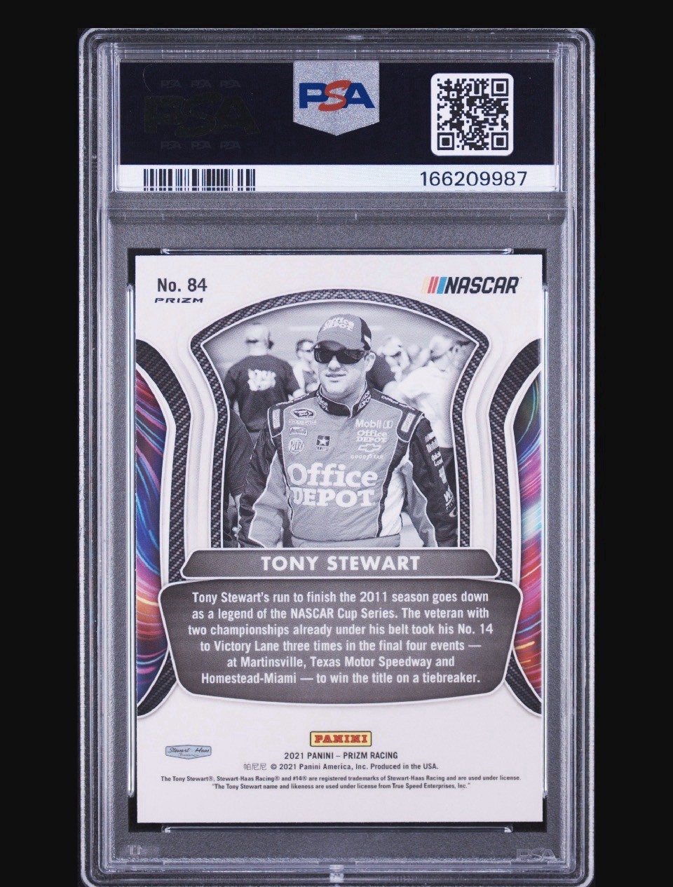 2021 POP 1/1⭐️TONY STEWART🏎️PANINI NASCAR LEGENDS PRIZM⭐️RED PRIZM⭐️PSA 10 view 2