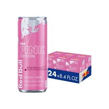 Red Bull Pink Edition  Energy Drink, Wild Berries, 8.4 fl. oz Pack of 24 cans