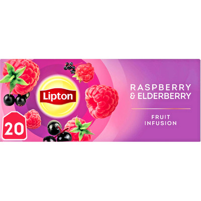3 BOXEN TEE LIPTON HIMBEERE & ELDEBERRY - FRUCHTAUFGUSS (INSGESAMT 60 BEUTEL)