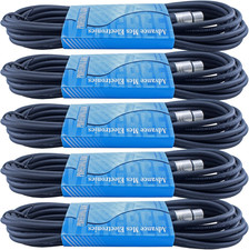 5 Pack of 10 Foot Male to Female 3 Pin XLR Mic Microphone Audio Cable