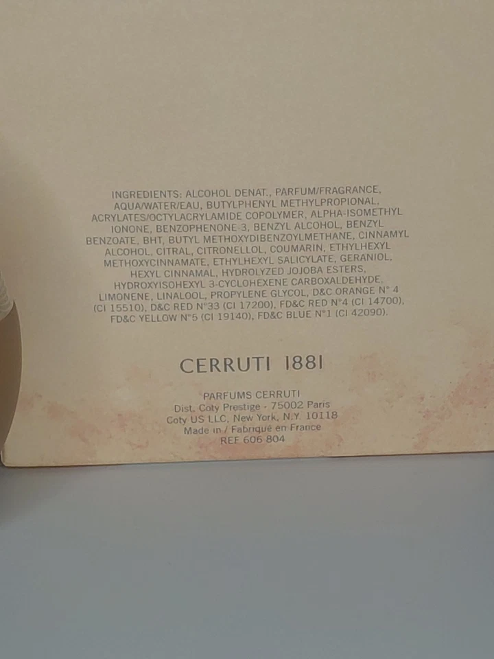 Cerruti 1881 Por Nino Cerruti 100 Ml Eau De Toilette Spray Para Mujer Nuevo Auténtico Foto 3 de 4