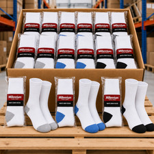 Bulk Men's White Heel Colors Crew Socks Wholesale Casual Cotton Sock 9-11 10-13