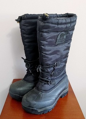 Sorel  Snowlion Women's Black Tall Boots Size 10 NL1082-010