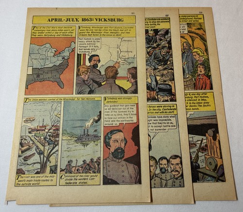 1961 five page cartoon story ~ Civil War VICKSBURG April-July 1863