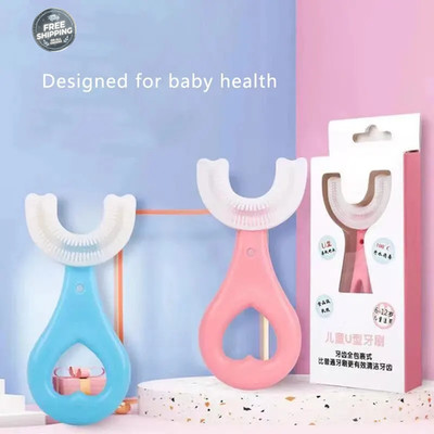 2 pc Children Kids Toothbrush U-shaped Brush Oral Teeth Cleaner Baby 2-12 Year