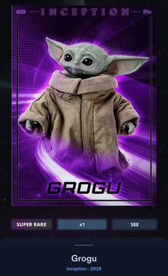 Grogu Purple 600cc SR - Topps Star Wars Card Trader Inception 2026