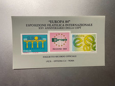 1984 Foglietto Erinnofilo Esposizione Filatelica Europa '84 Ricordo Ufficiale