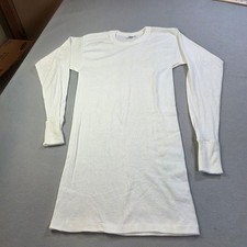 Vintage Made in USA All Cotton Long Sleeve Thermal Undershirt White XL