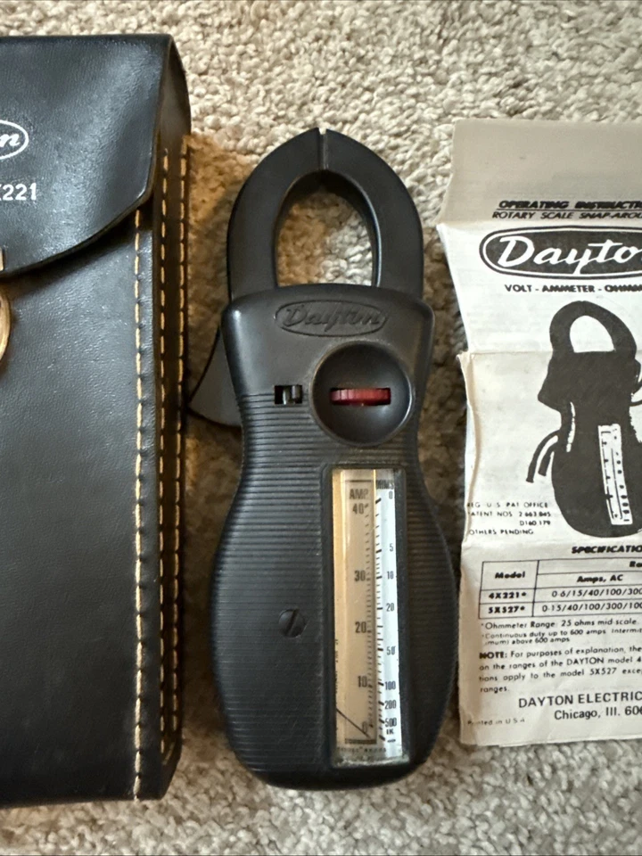 Amperímetro con abrazadera Dayton 4X221 de colección con estuche - Herramienta eléctrica sin probar Foto 3 de 4