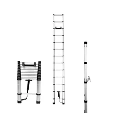 Telescoping Ladder 14.5FT - Premium Aluminum Extension Ladder with Stabilizer...