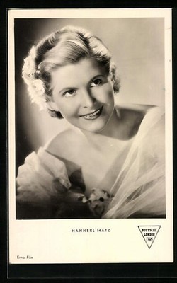 Postcard actress Hannerl Matz in the movie You are the most beautiful for me 