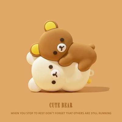 For Airpods 4 3 2 1 Pro Pro2 Earphone Case 3D Rilakkuma Hug Bear Silicone