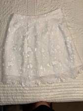 orange Women  s White Lace Skirt Fairy Feminine