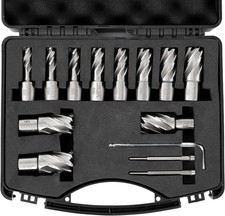 Annular Cutter Set,6/13 pcs Weldon Shank Mag Drill Bits,1/2" to 1-1/16" Cutting