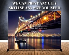 City Skyline, Photo Booth 7ftx7ft thru 12ftx10ft Nylon Backdrop, Banner 002 