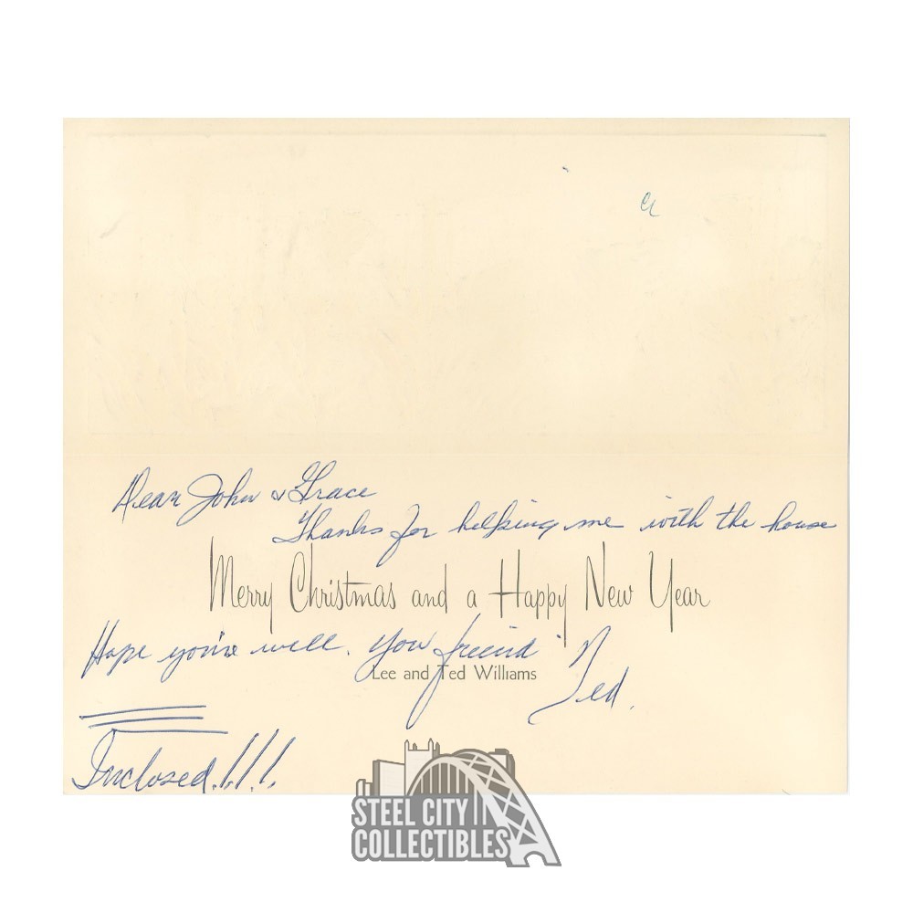 Ted Williams Autographed 1961 Christmas Card - PSA/DNA