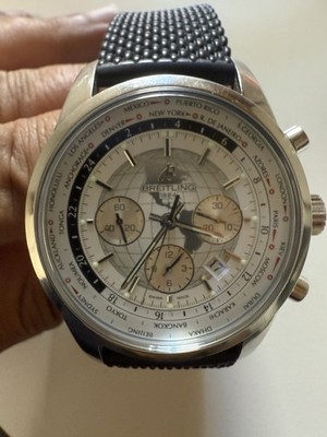 Breitling Transocean Unitime Kautschukarmb.  zus.. Schließe +Lederarmb. Original