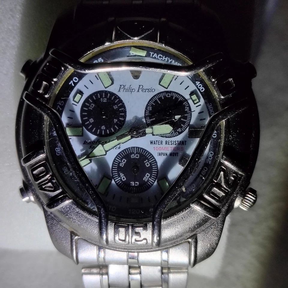 Philip persio quartz japan movement clander mens watch with crystal protection - Image 2 of 4