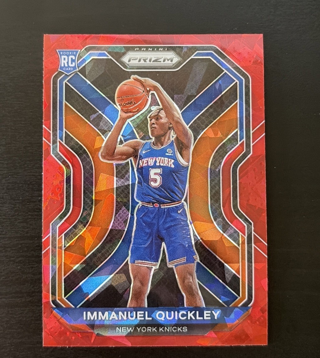 2020-21 Panini Prizm Immanuel Quickley #296 Red Cracked Ice Rookie card RC!