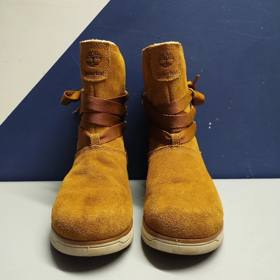 Timberland Leighland Invierno Botas de Nieve Para Mujer EE. UU. Talla 6.5 Marrón Gamuza Con Cordones Foto 2 de 4