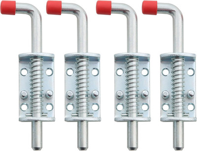 Metal Lock Barrel Bolt Spring Loaded Locking Latch 6.5'' Long W/Grip Heavy Duty f