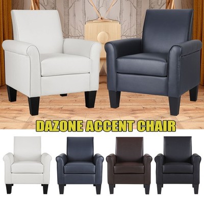 PU Leather Arm Chair Modern Accent  Single Sofa Upholstered Living Room Armchair