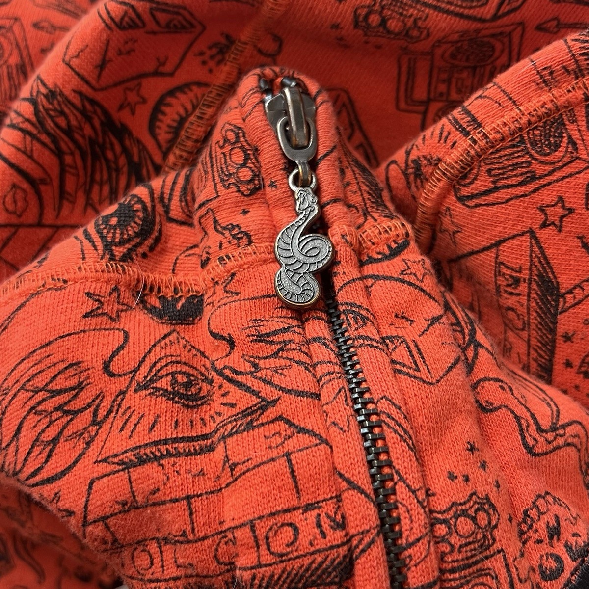 Rare Ryan Sheckler x Volcom Sz XL Orange/Red Monster Hoodie