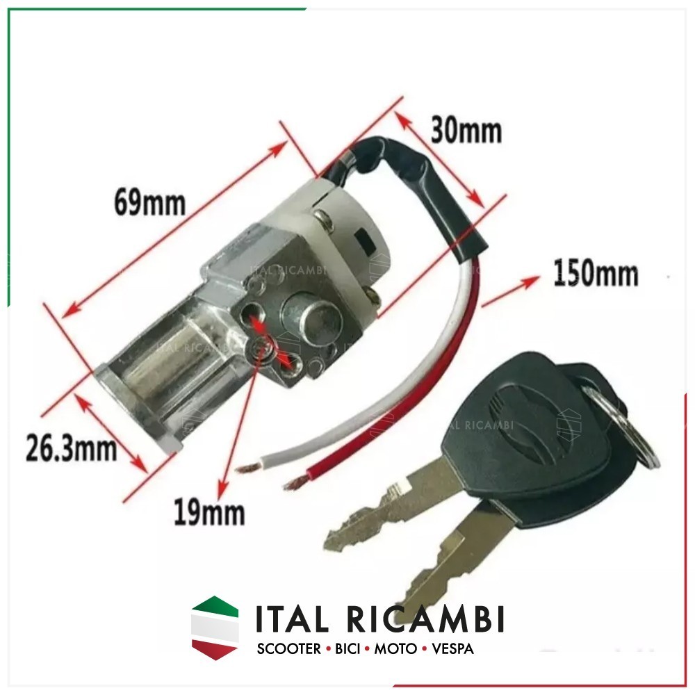 SERRATURA PER BATTERIA BICI ELETTRICA FAT BIKE COMPLETA DI CAVI foto 3
