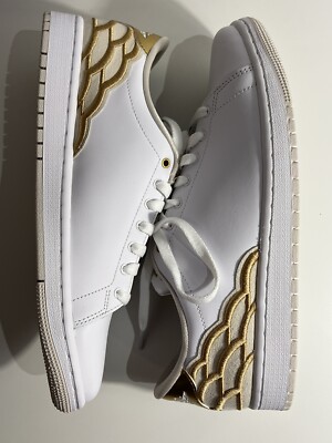 NIKE AIR JORDAN 1 LOW CENTRE COURT WHITE GOLD CASUAL SHOES 2022 MENS 8.5 NEAR DS