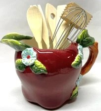 Apple Ceramic Utensil Holder