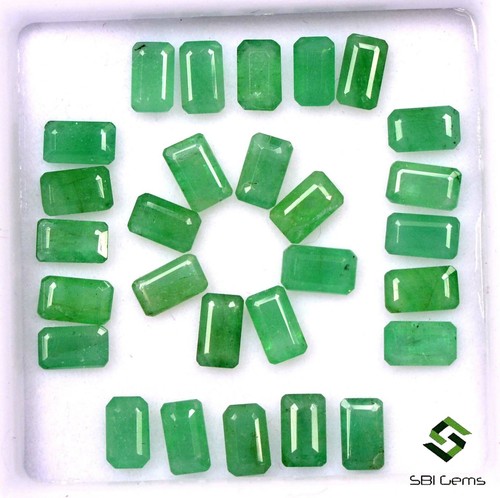 4,63 Cts Smeraldo Naturale Certificato Taglio Ottagonale 5x3 mm Lotto 15 Pezzi Pietre Preziose Sciolte - Foto 6 di 6