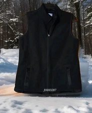 Laura Ashley Women's BLACK Pockets Sherpa Trim Full Zip Vest Size Large NWT