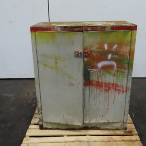 36" x 18" x 42" Steel 30 Gallon Liquid Storage Shop Garage Cabinet 2 Shelf