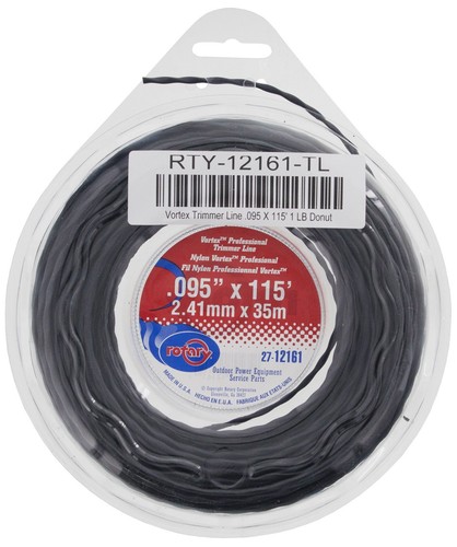 Rotary Item 12161, Trimmer Line .095 X 115' Small Donut Black Vortex Line 