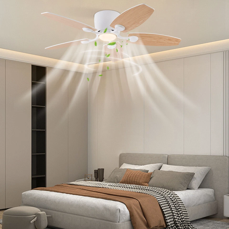 42" 5-blades Ceiling Fan with LED Light&Remote Control 3-Color Ceiling Fan Light - Image 2 of 4