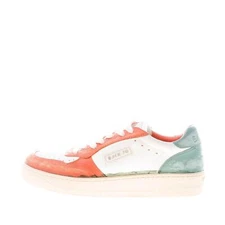 BACK 70 men shoes Slam D V2 sneaker white leather with cloud and orange vintage