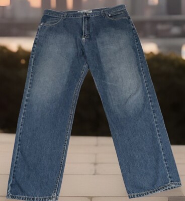 Harley Davidson Jeans Mens 42x32 Straight Blue Denim Fade Motorcycle Traditional