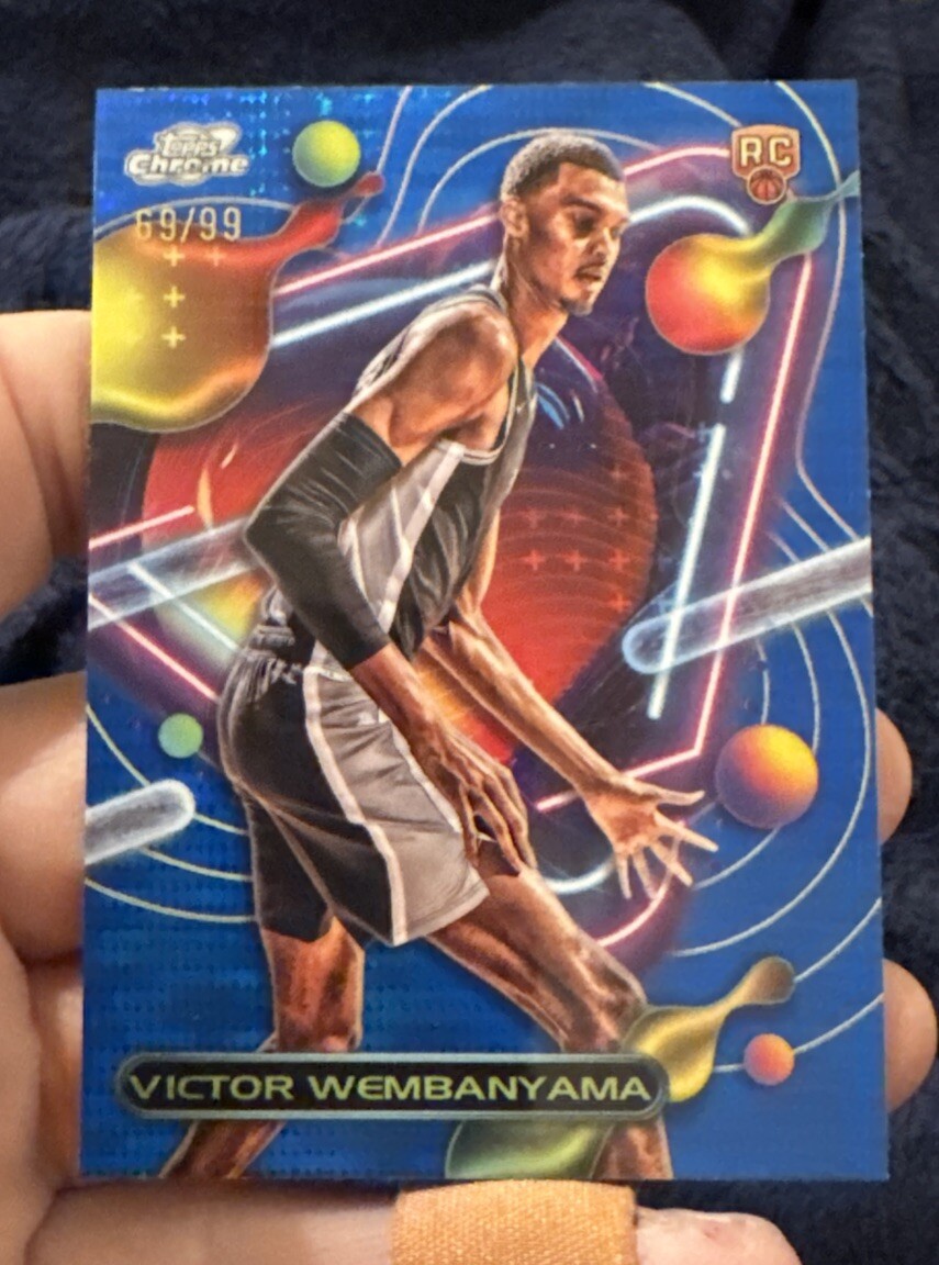 2023-24 Topps Cosmic Chrome #151 Victor Wembanyama RC Blue Moon Refractor 69/99