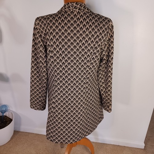 Anne Klein Damen Mantel Jacke Chevron Print Mittellang Business Neu ohne Etikett - Bild 3 von 11