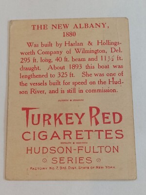 1909 T72 Turkey Red Cigarettes HUDSON-FULTON SERIES -The Albany