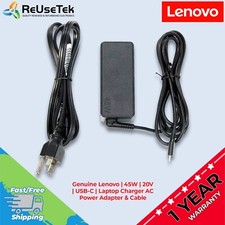 Genuine Lenovo  45W  20V  USB-C  Laptop Charger AC Power Adapter  Cable