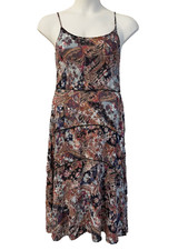 Peruvian Connection Viscose Patterned Maxi Dress Pockets size S/M Excellent